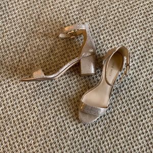 Nine West gold block heel sandal